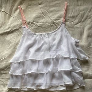 white ruffle tanktop